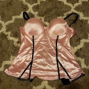 Baby pink satiny corset